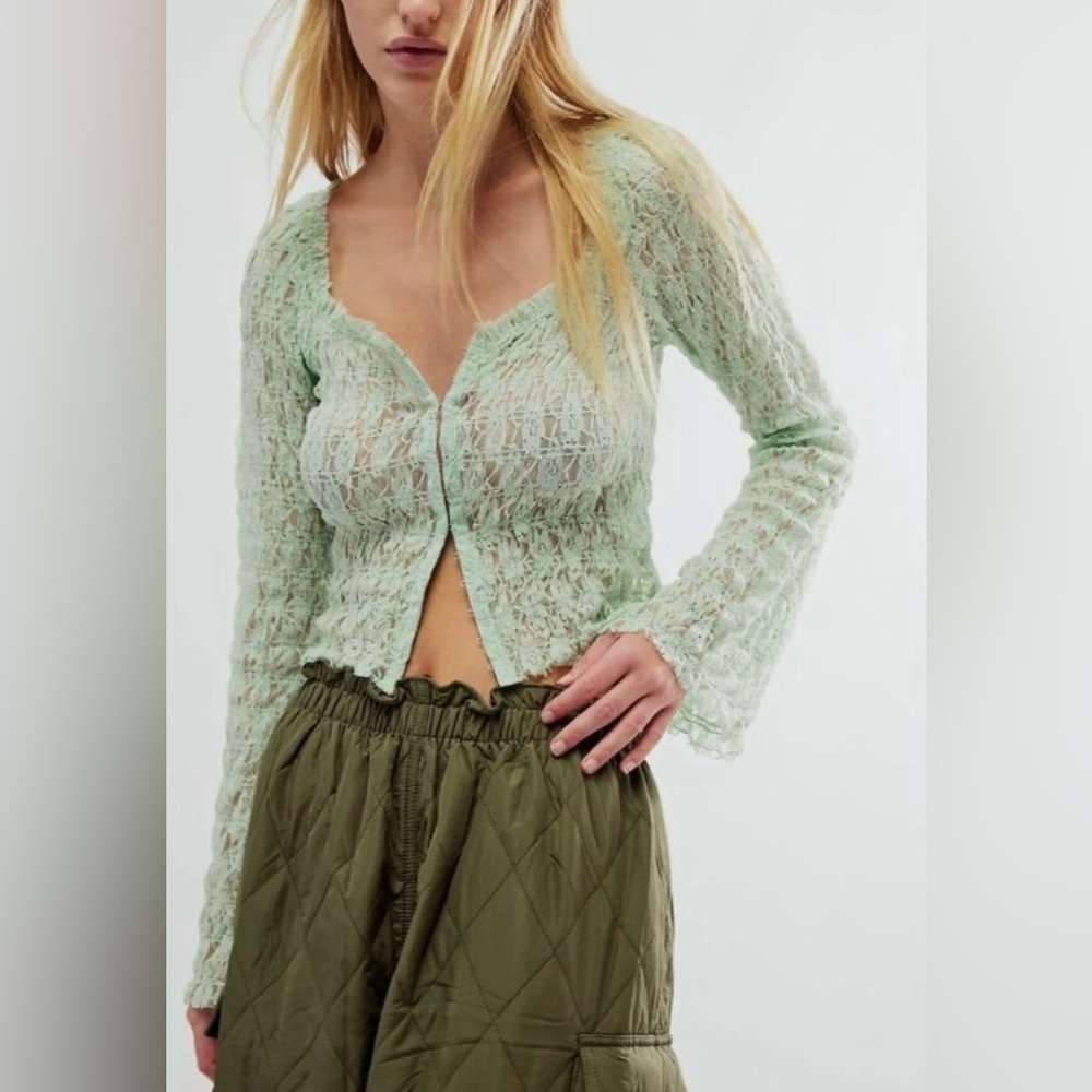 Free People Lace Sheer Top